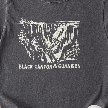 Black Canyon of the Gunnison Line Drawing Kids Cotton T-Shirt