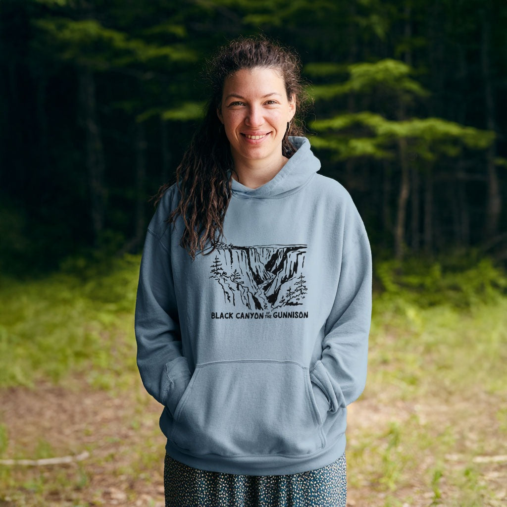 Black Canyon of the Gunnison Line Drawing Hoodie