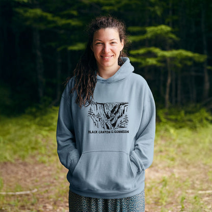Black Canyon of the Gunnison Line Drawing Hoodie