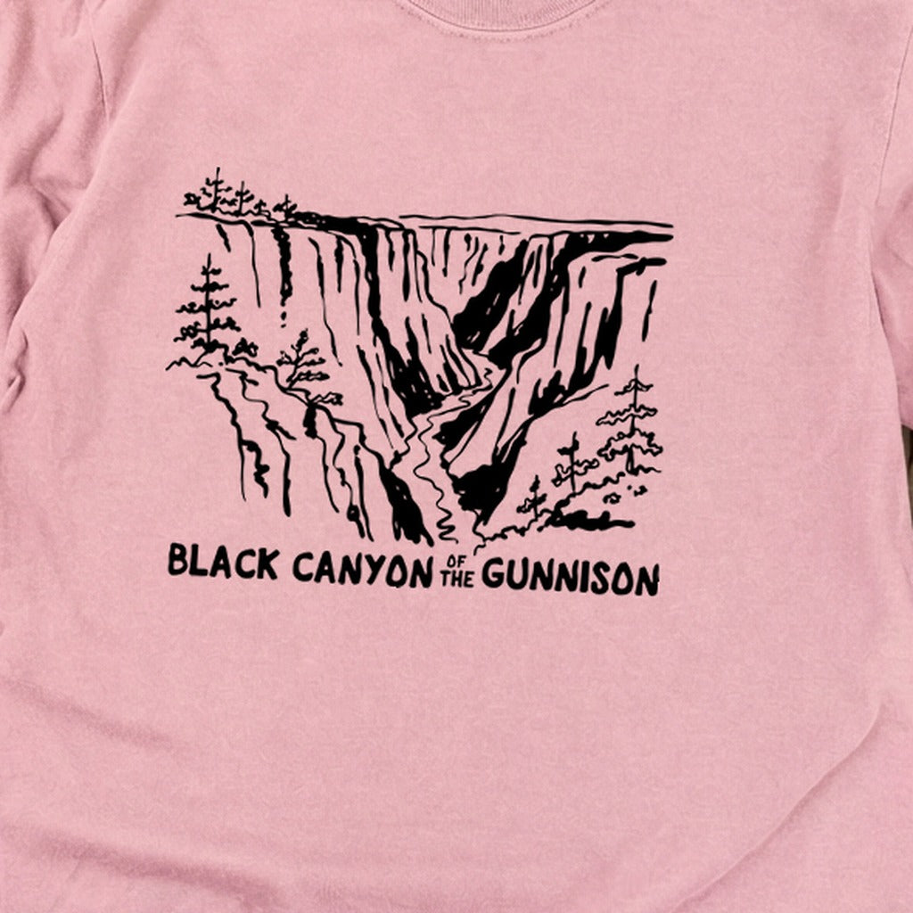 Black Canyon of the Gunnison Line Drawing Premium Long Sleeve