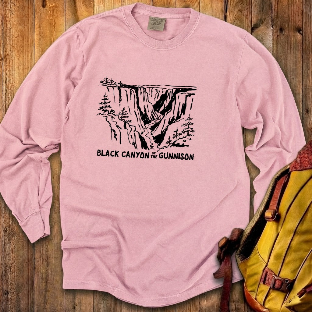 Black Canyon of the Gunnison Line Drawing Premium Long Sleeve