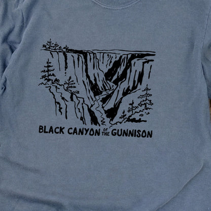 Black Canyon of the Gunnison Line Drawing Premium Long Sleeve