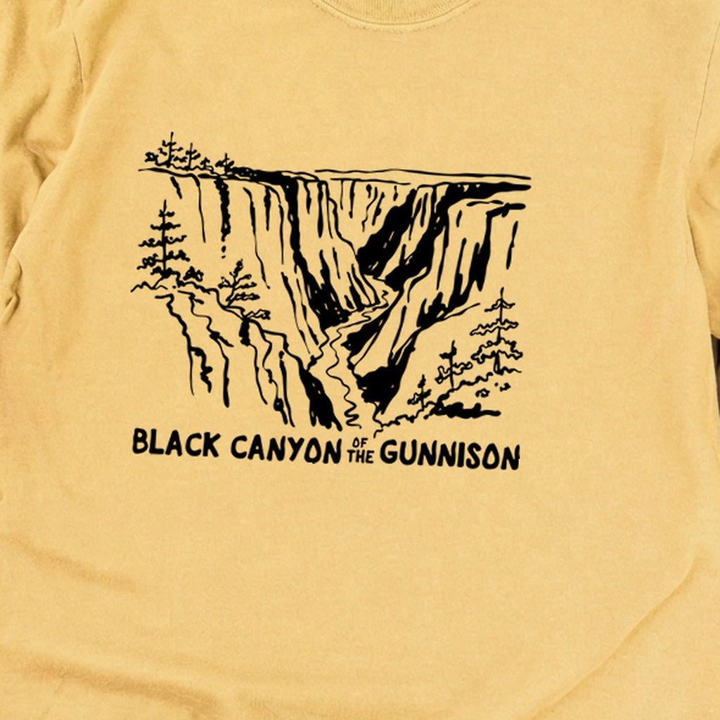 Black Canyon of the Gunnison Line Drawing Premium Long Sleeve