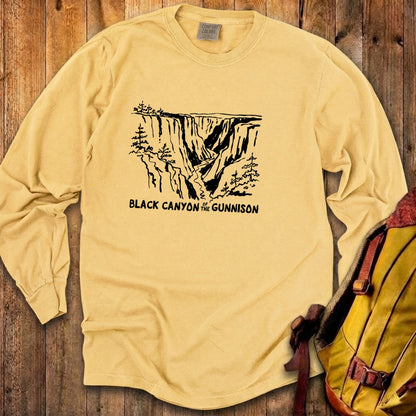 Black Canyon of the Gunnison Line Drawing Premium Long Sleeve