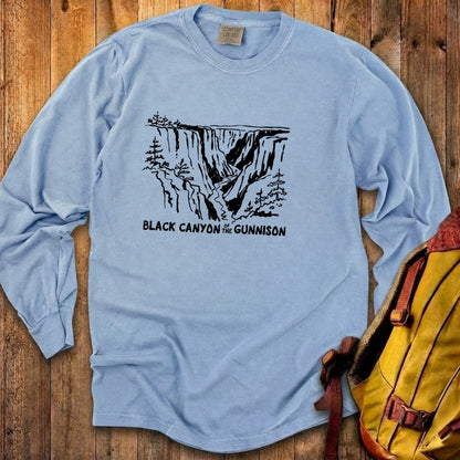Black Canyon of the Gunnison Line Drawing Premium Long Sleeve