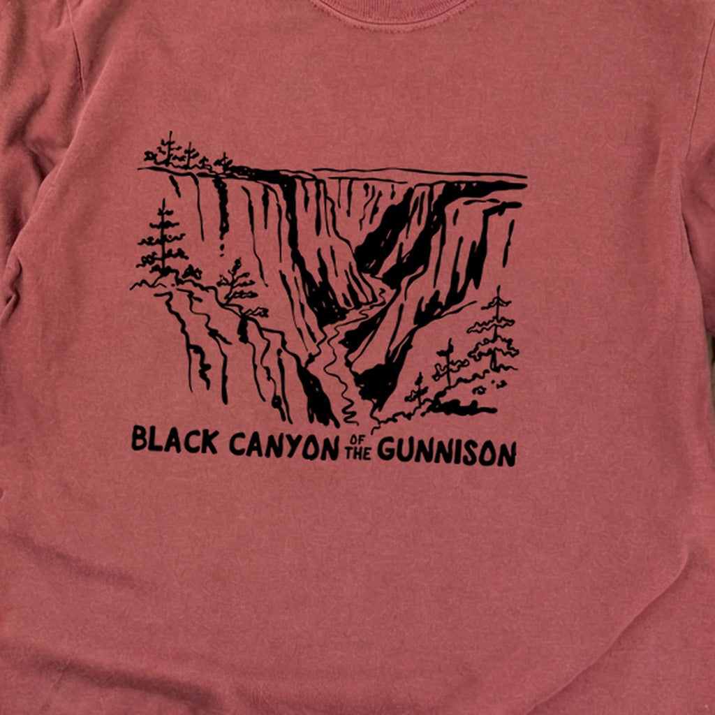 Black Canyon of the Gunnison Line Drawing Premium Long Sleeve