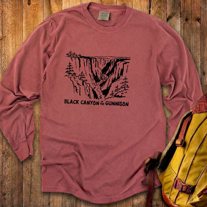 Black Canyon of the Gunnison Line Drawing Premium Long Sleeve