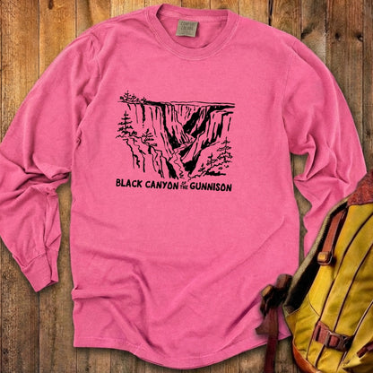 Black Canyon of the Gunnison Line Drawing Premium Long Sleeve