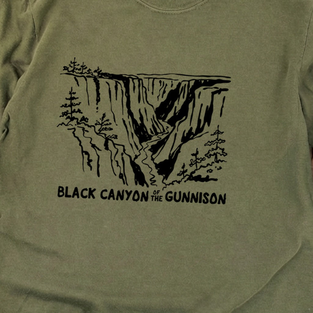 Black Canyon of the Gunnison Line Drawing Premium Long Sleeve