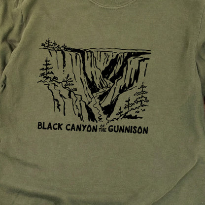 Black Canyon of the Gunnison Line Drawing Premium Long Sleeve