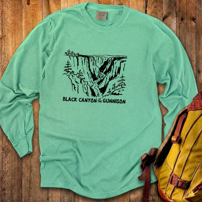 Black Canyon of the Gunnison Line Drawing Premium Long Sleeve