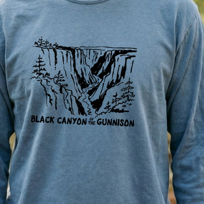 Black Canyon of the Gunnison Line Drawing Premium Long Sleeve