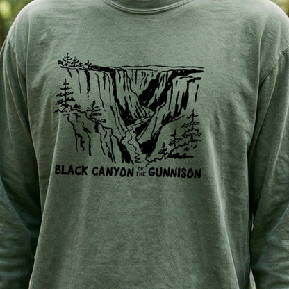 Black Canyon of the Gunnison Line Drawing Premium Long Sleeve