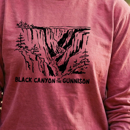Black Canyon of the Gunnison Line Drawing Premium Long Sleeve