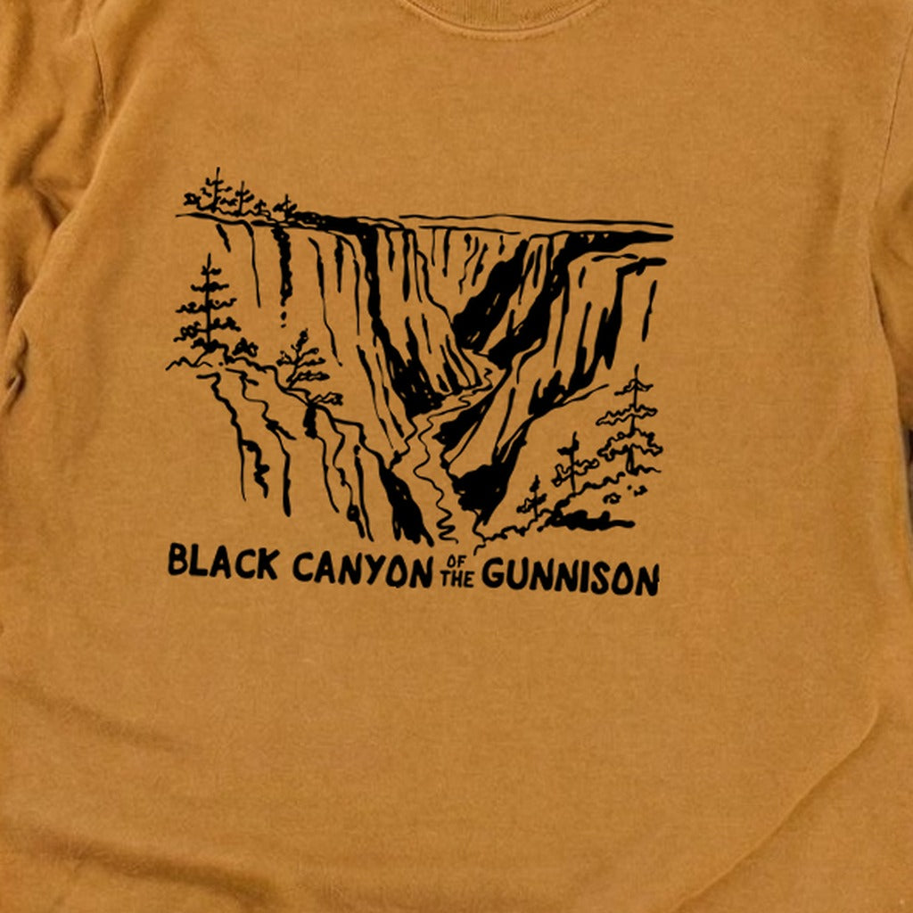 Black Canyon of the Gunnison Line Drawing Premium Long Sleeve