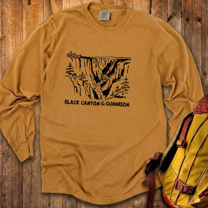 Black Canyon of the Gunnison Line Drawing Premium Long Sleeve