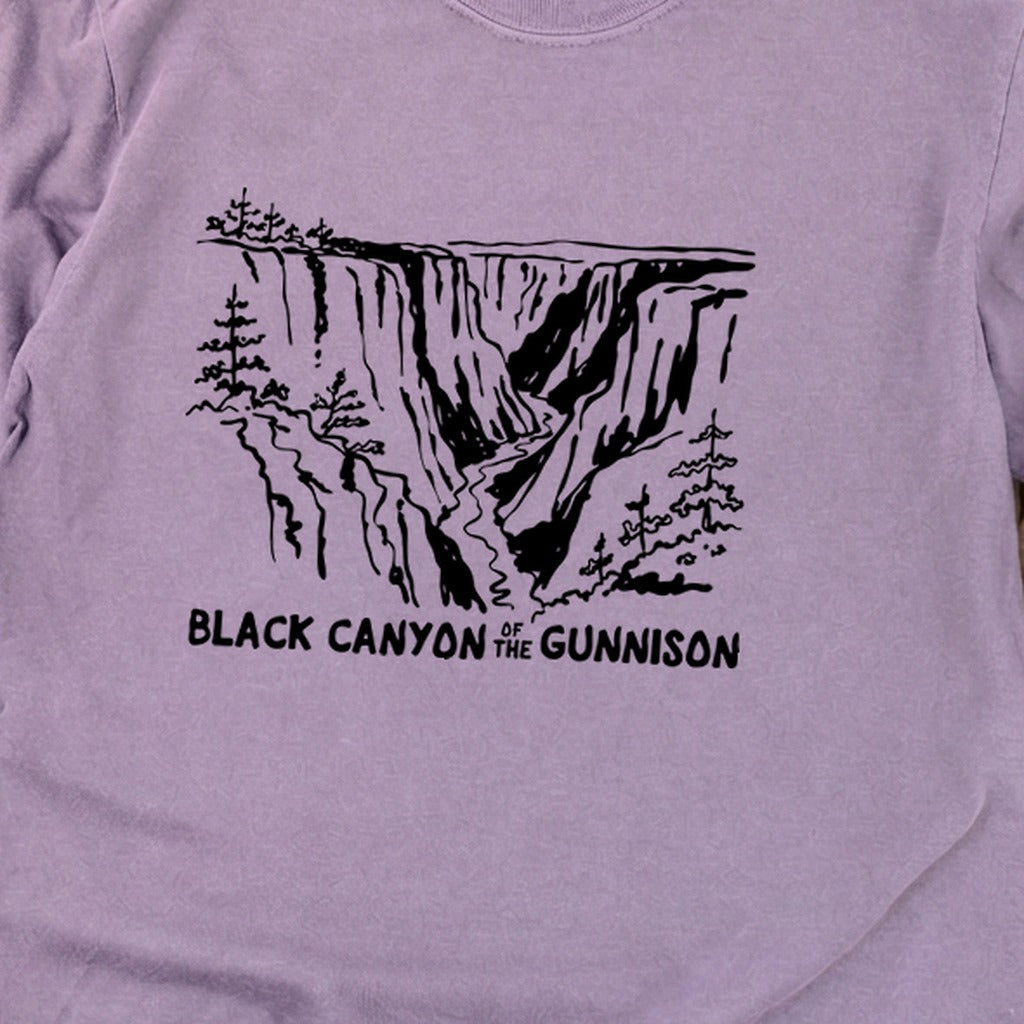 Black Canyon of the Gunnison Line Drawing Premium Long Sleeve