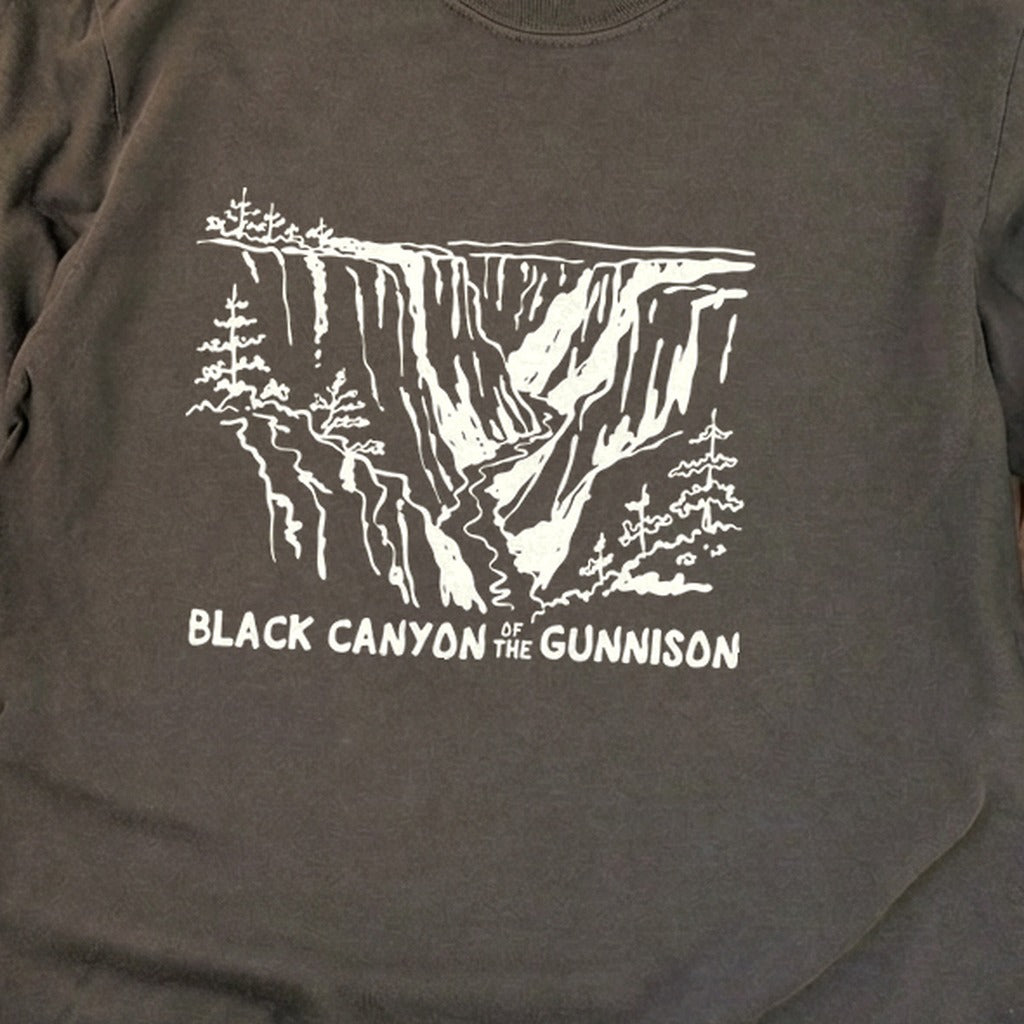Black Canyon of the Gunnison Line Drawing Premium Long Sleeve