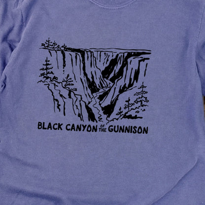 Black Canyon of the Gunnison Line Drawing Premium Long Sleeve