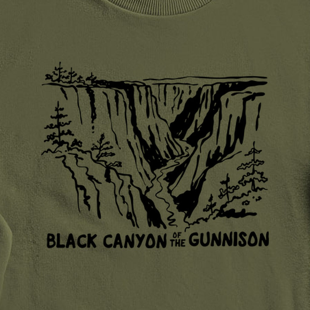 Black Canyon of the Gunnison Line Drawing Crewneck Sweatshirt