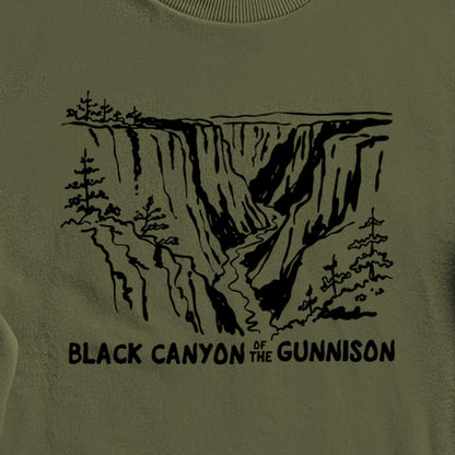 Black Canyon of the Gunnison Line Drawing Crewneck Sweatshirt