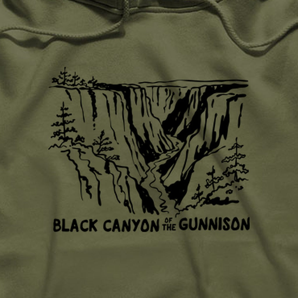 Black Canyon of the Gunnison Line Drawing Hoodie