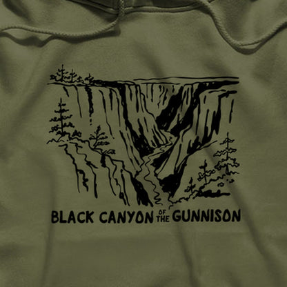 Black Canyon of the Gunnison Line Drawing Hoodie