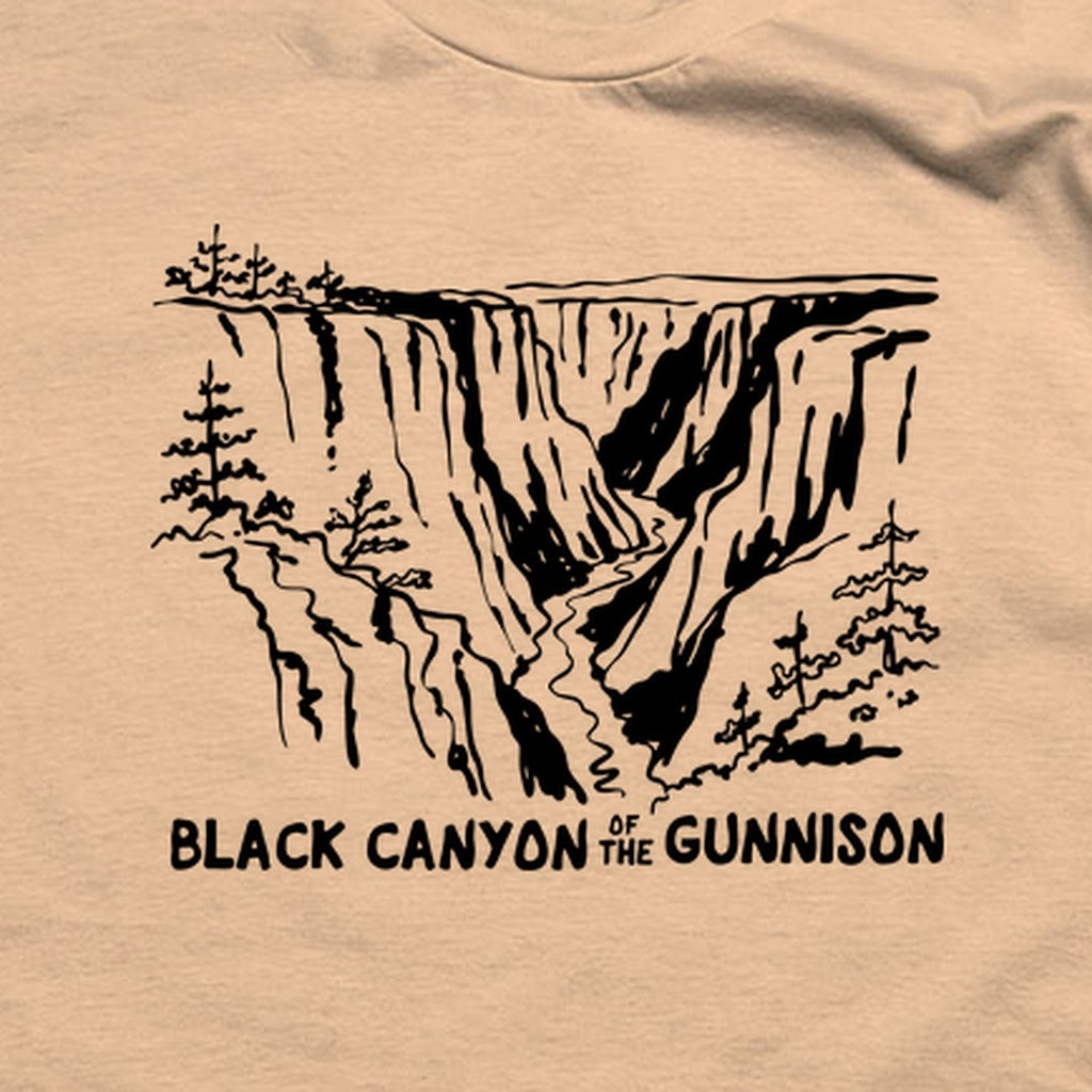 Black Canyon of the Gunnison Line Drawing T-Shirt