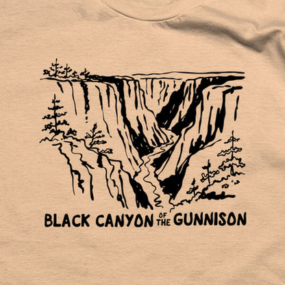 Black Canyon of the Gunnison Line Drawing T-Shirt