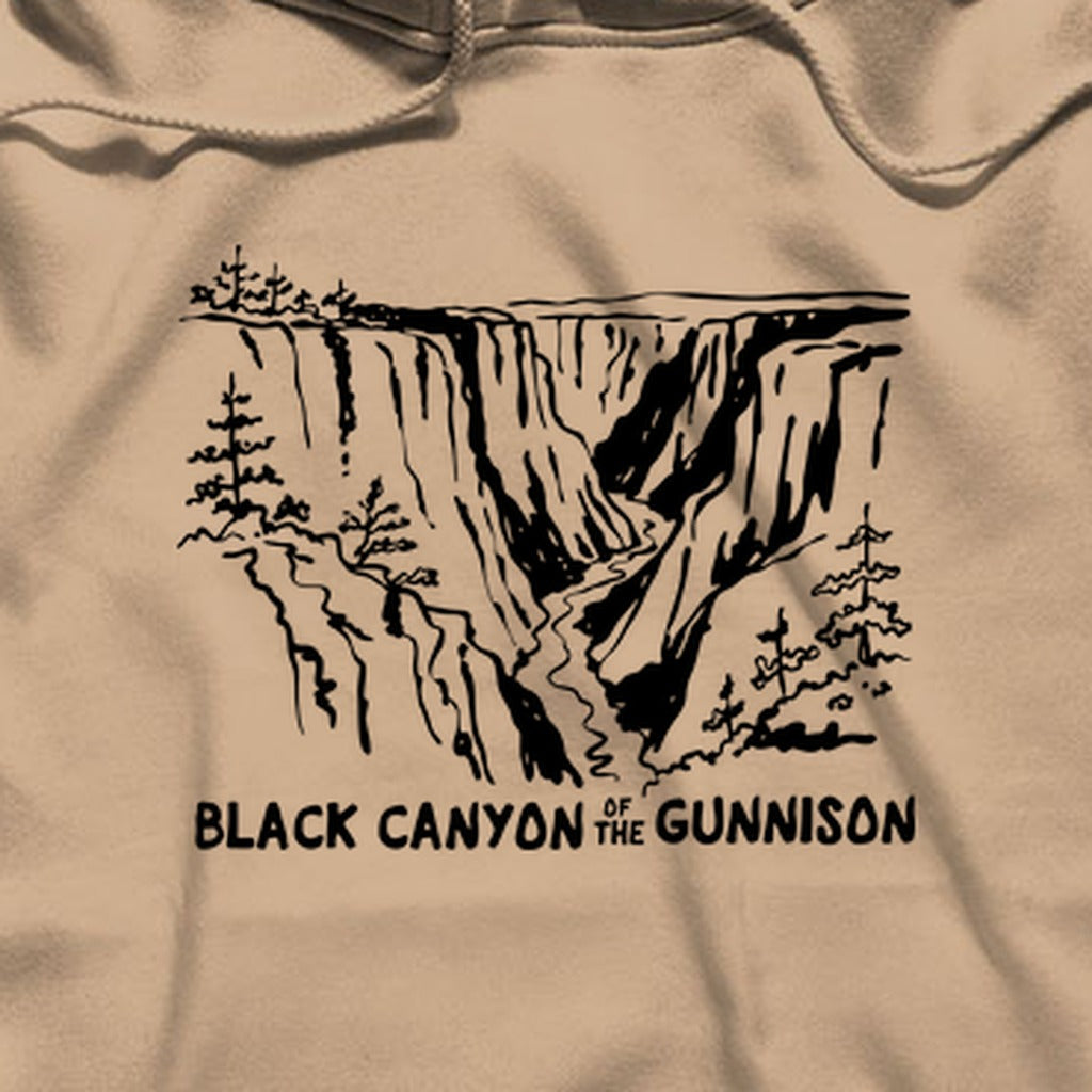 Black Canyon of the Gunnison Line Drawing Hoodie