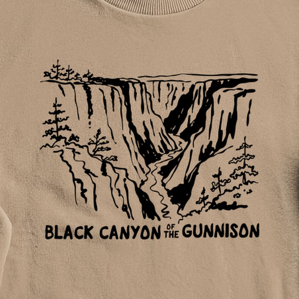 Black Canyon of the Gunnison Line Drawing Crewneck Sweatshirt
