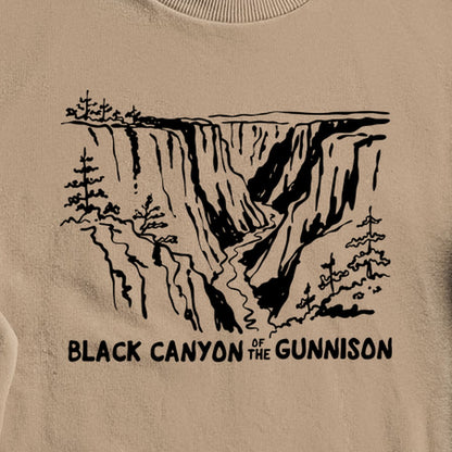 Black Canyon of the Gunnison Line Drawing Crewneck Sweatshirt