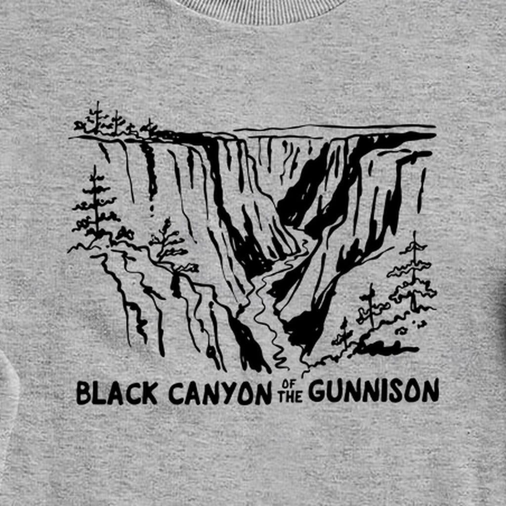 Black Canyon of the Gunnison Line Drawing Crewneck Sweatshirt