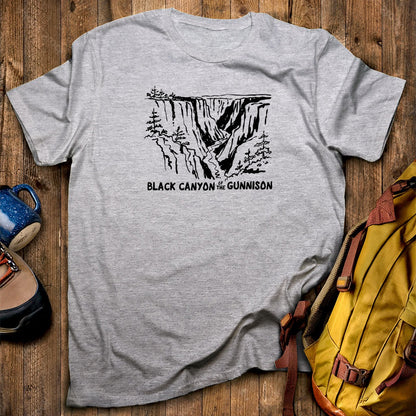 Black Canyon of the Gunnison Line Drawing T-Shirt
