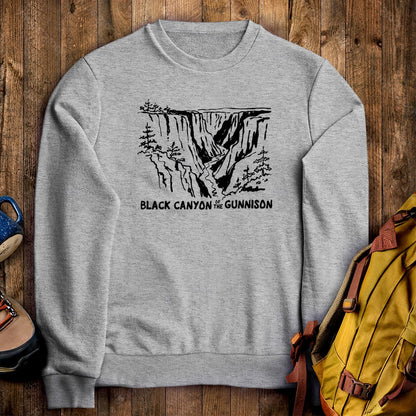 Black Canyon of the Gunnison Line Drawing Crewneck Sweatshirt