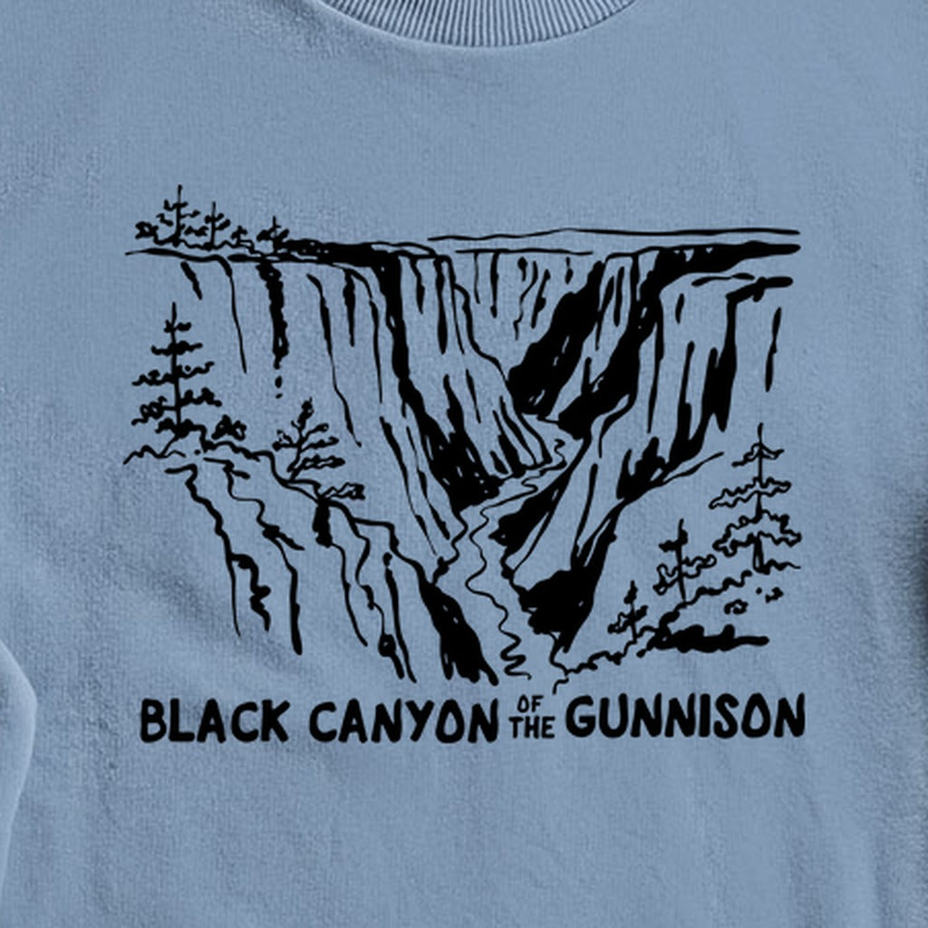 Black Canyon of the Gunnison Line Drawing Crewneck Sweatshirt