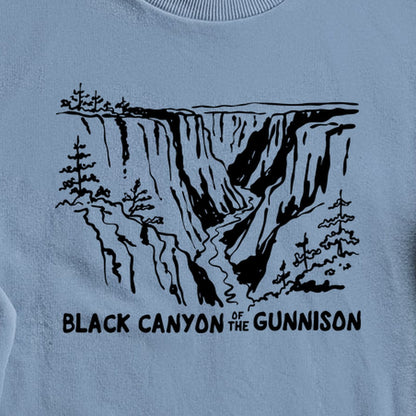 Black Canyon of the Gunnison Line Drawing Crewneck Sweatshirt