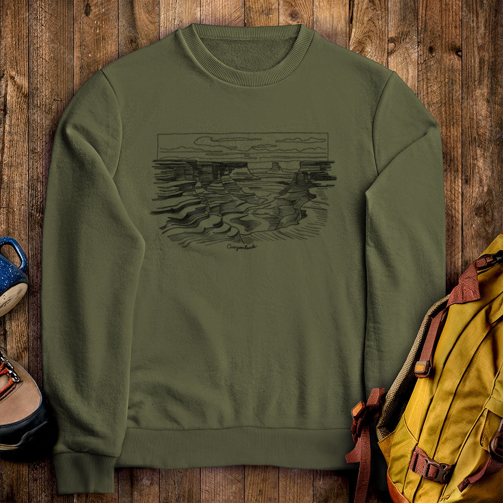 Canyonlands Line Drawing Crewneck Sweatshirt