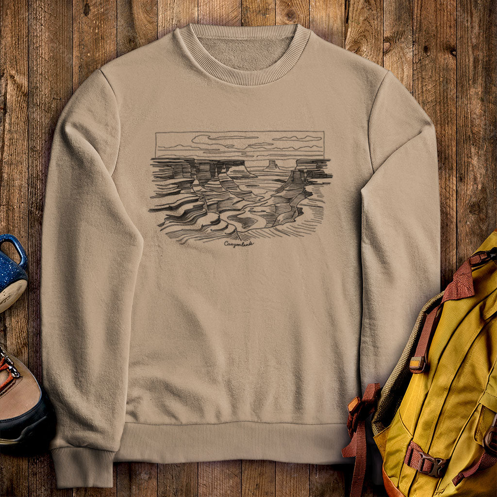 Canyonlands Line Drawing Crewneck Sweatshirt