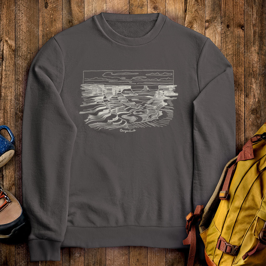 Canyonlands Line Drawing Crewneck Sweatshirt