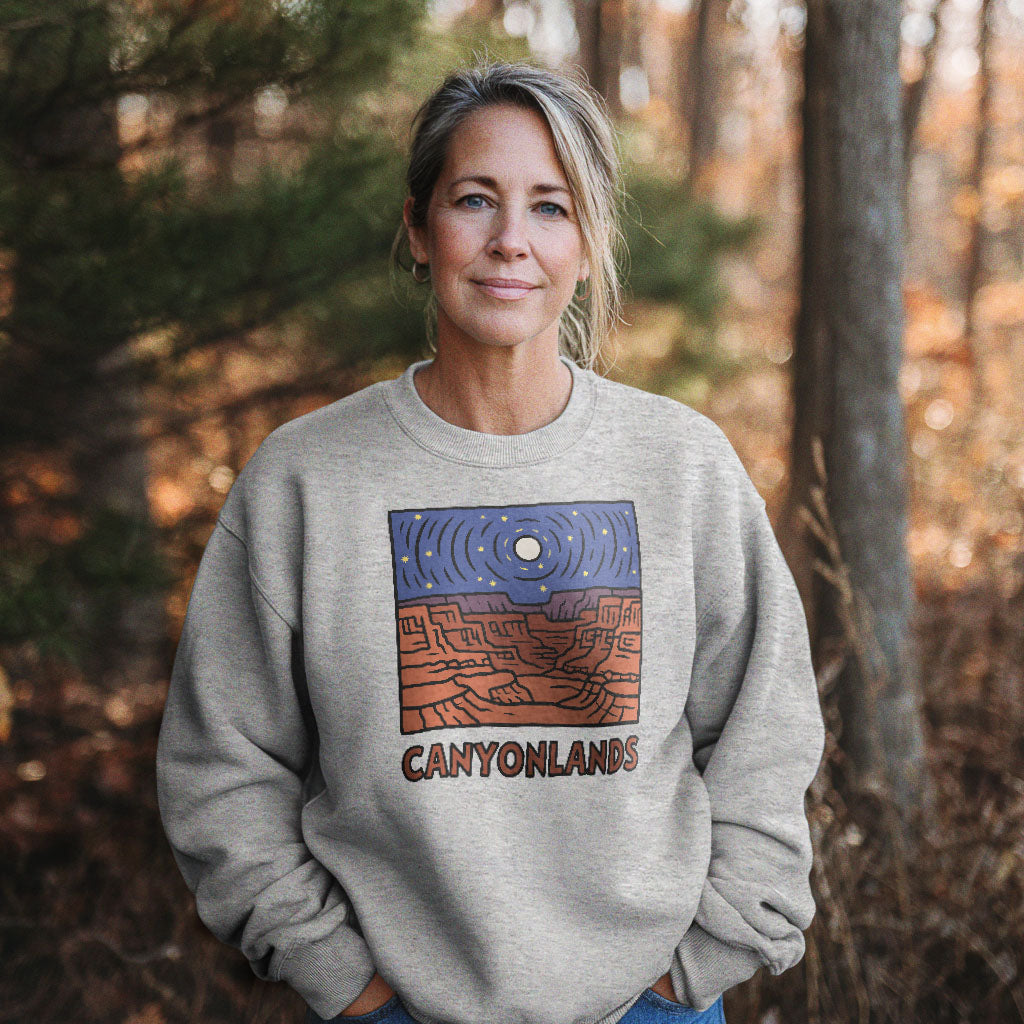 Canyonlands National Park at Night Crewneck Sweatshirt