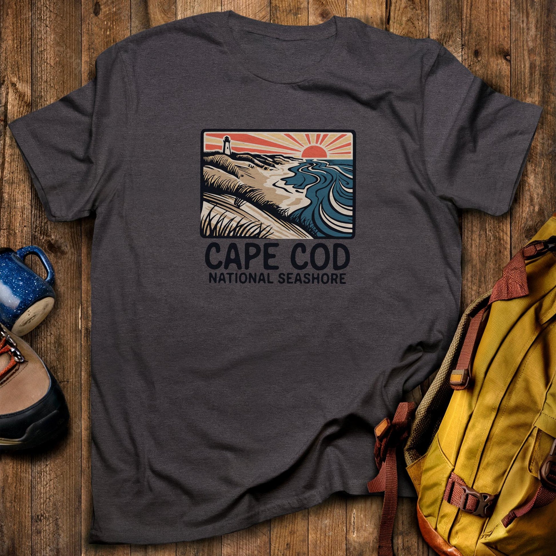 Cape Cod National Seashore T-Shirt Dark Heather Adventure and Outdoors Themed T-Shirt