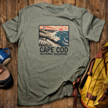 Cape Cod National Seashore T-Shirt Heather Military Green Adventure and Outdoors Themed T-Shirt