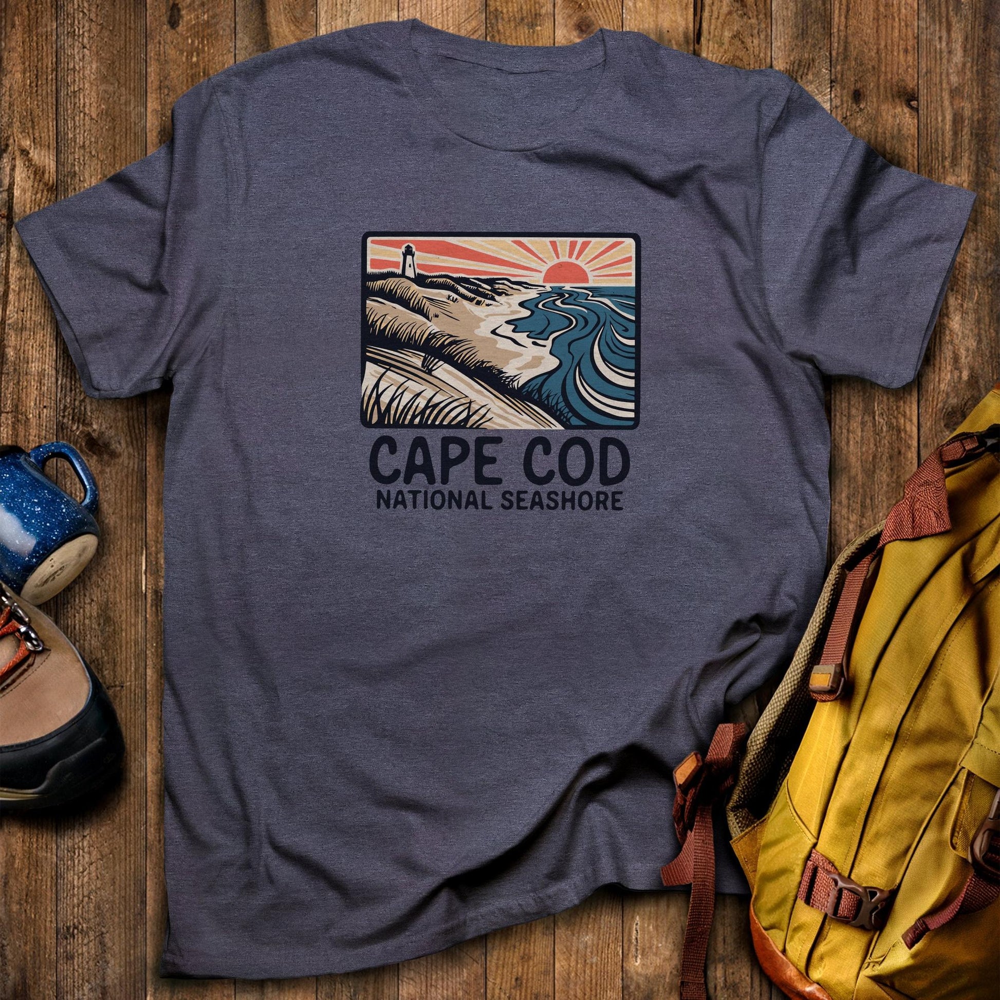 Cape Cod National Seashore T-Shirt Heather Navy Adventure and Outdoors Themed T-Shirt