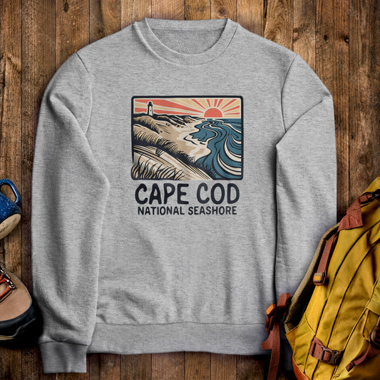 Cape Cod National Seashore Crewneck Sweatshirt Sport Grey Adventure and Outdoors Themed Sweatshirt