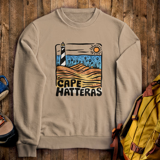 Cape Hatteras National Seashore Crewneck Sweatshirt Sand Adventure and Outdoors Themed Sweatshirt
