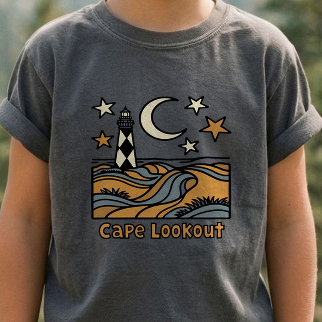 Cape Lookout National Seashore Kids Cotton T-Shirt