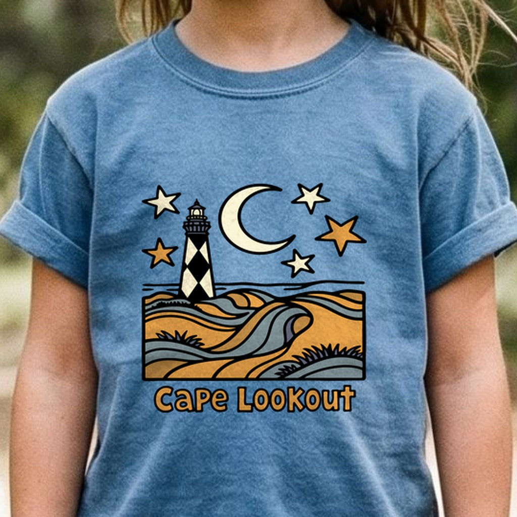 Cape Lookout National Seashore Kids Cotton T-Shirt