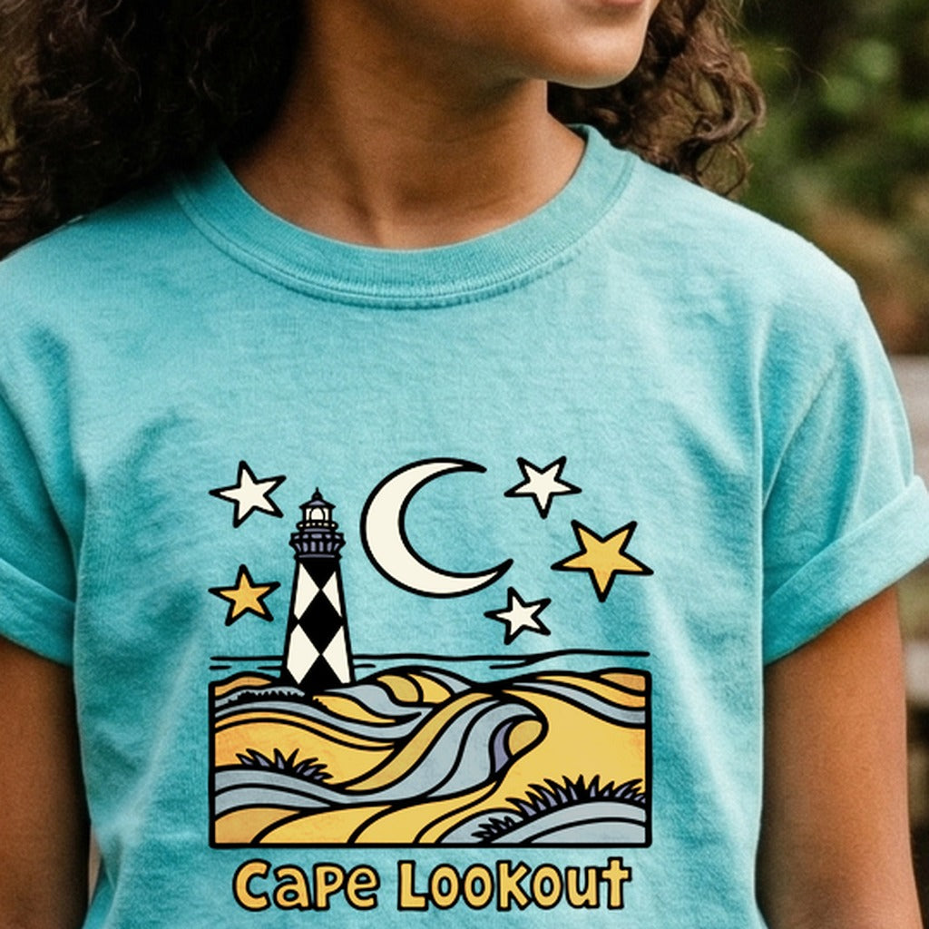 Cape Lookout National Seashore Kids Cotton T-Shirt