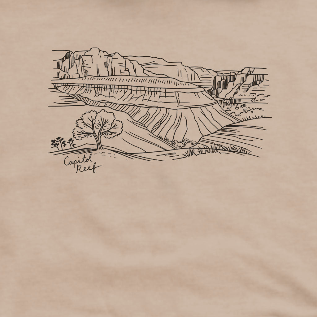 Capitol Reef Line Drawing Hoodie